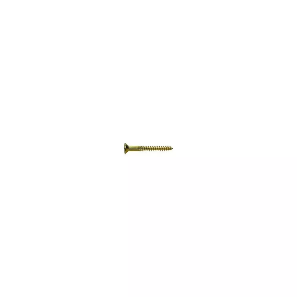 10 x 1 SLOTTED ROUND WOOD SCREW BRASS