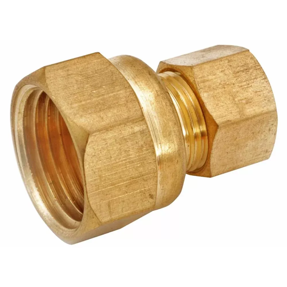 Brass Compression Female Connector 3/8 Compression x 3/8 FPT