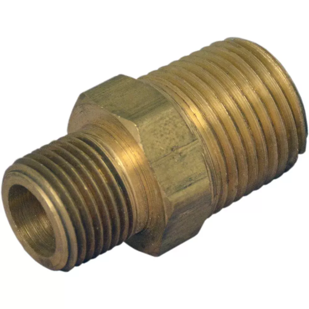 Brass Reducing Nipple - 3/4 MNPTF x 1/2 MNPTF