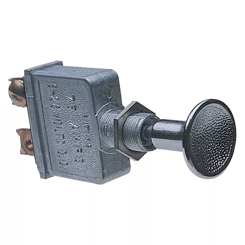 Calterm 41790 Push/Pull Switch, 75 A, 6/28 VDC, Screw Terminal, Nickel Housing Material