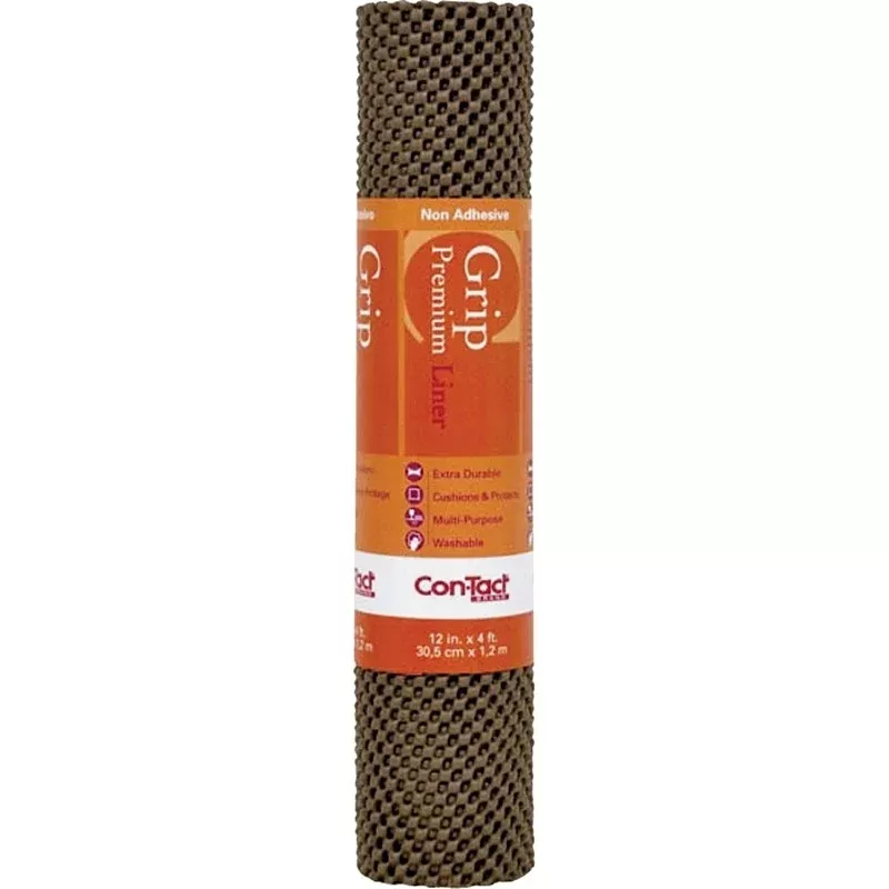 Con-Tact 04F-C6L1B-06 Shelf and Drawer Liner, 4 ft L, 12 in W, PVC, Chocolate