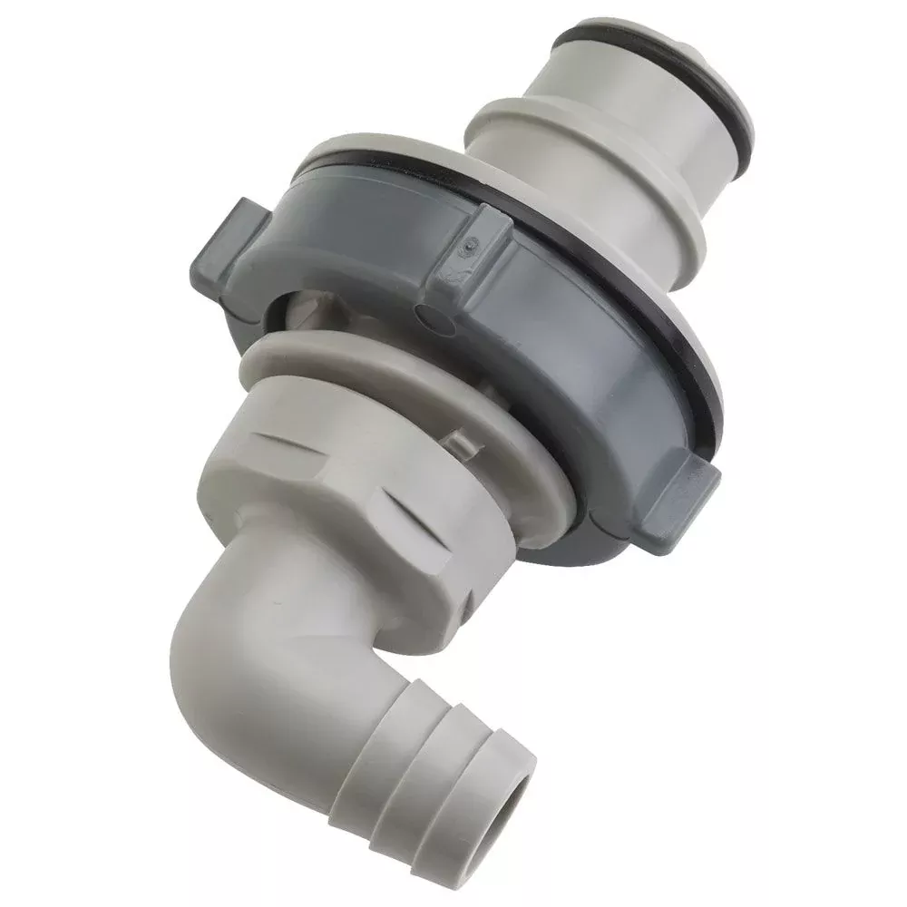 HFCD43812 Valved Elbow Panel Mount Hose Barb Coupling Insert 1/2 ID Barb