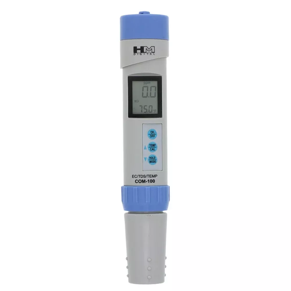 HM Digital COM-100 HMDCOM100 Waterproof EC/TDS And Amp Temperature Combo Meter, White/Purple