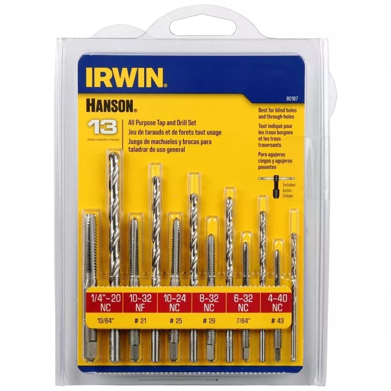 Irwin 80187 Tap and Drill Set, HCS/HSS