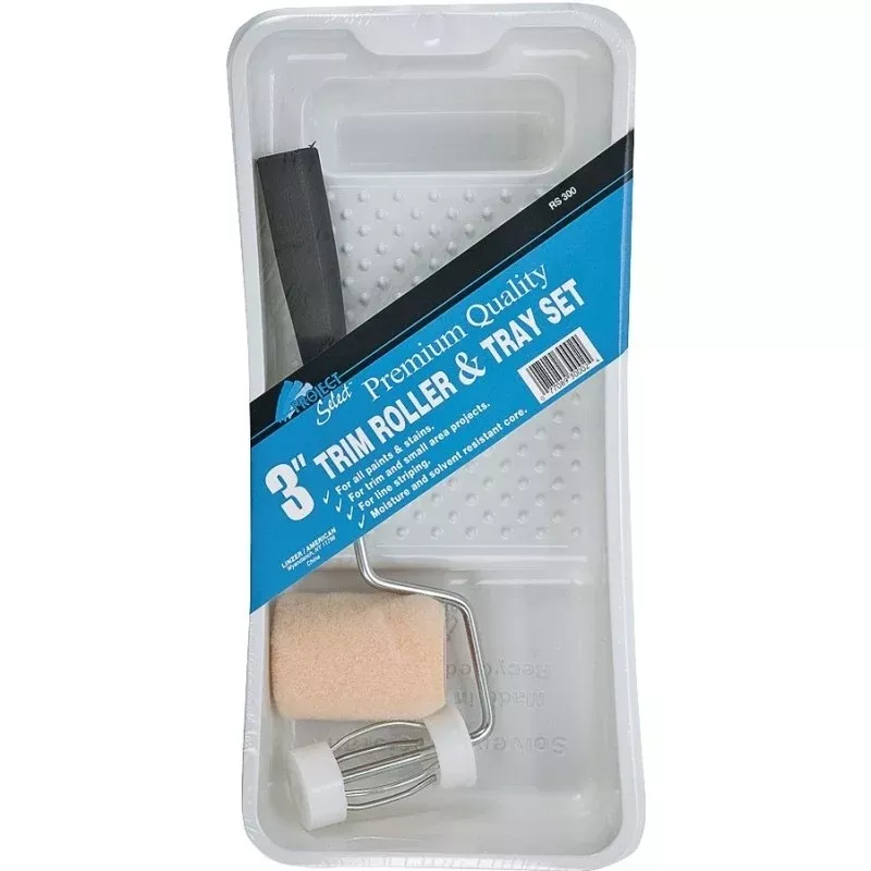 Linzer RS300 Roller and Tray Set, Mini Size, Plastic, Includes: (1) 4 in Roller Frame, (1) 3/8 in Roller Cover