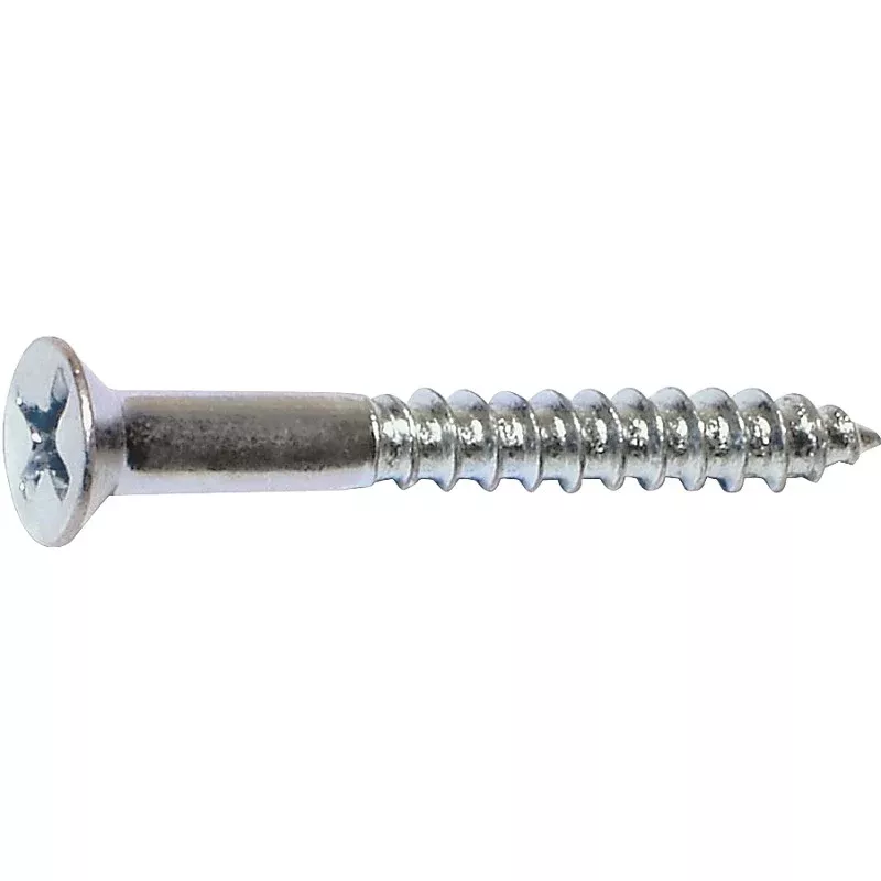 Midwest Fastener 02579 Screw, #10 Thread, 1-1/4 in L, Coarse Thread, Flat Head, Phillips Drive, Sharp Point, Steel, Zinc