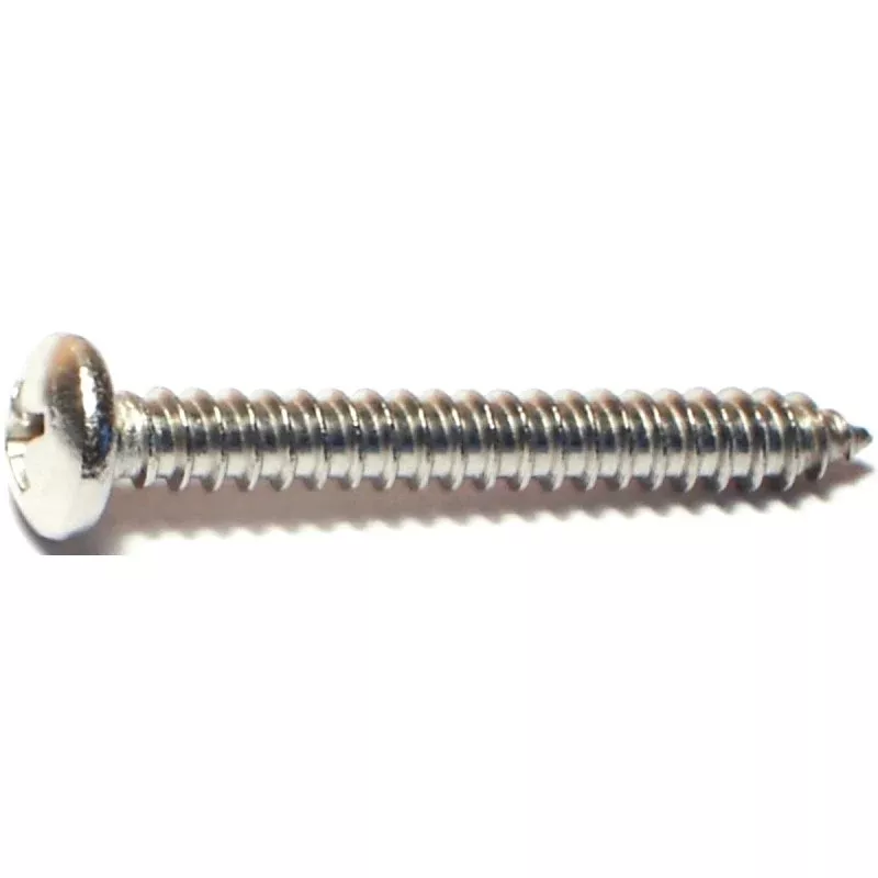 Midwest Fastener 05121 Screw, #10 Thread, Coarse Thread, Pan Head, Zinc Dichromate, Diamond, Self-Tapping Point, 100/PK