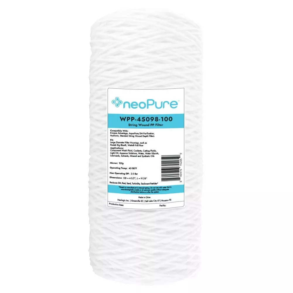 Neo-Pure 4.5" x 9-7/8" String Wound PP Filter 100 mic