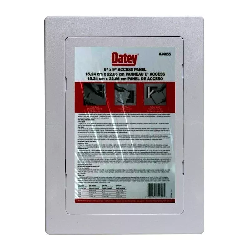 Oatey 34055 Access Panel, 6 in L, 9 in W, ABS, White