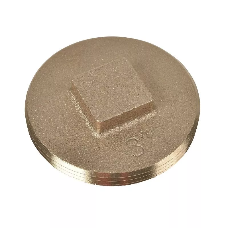 Oatey 42372 Cleanout Pipe Plug, 3 in, Raised Head, Brass