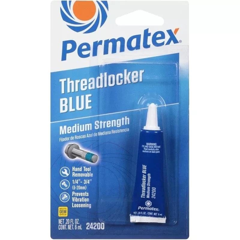 Permatex 24200 Threadlocker, 6 mL Bottle, Liquid, Blue