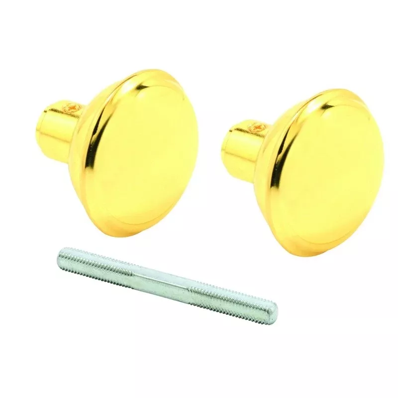 Prime-Line E 2297 Replacement Knob, 2-3/16 in Dia, Brass, Polished