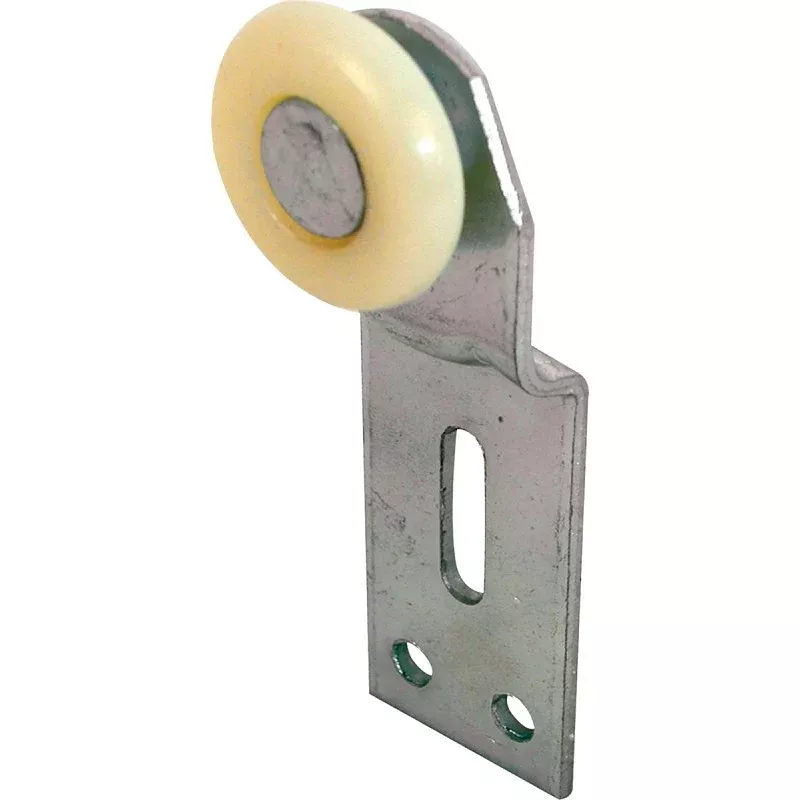 Prime-Line N 6512 Roller Assembly, 1 in Dia Roller, 1/4 in W Roller, Steel, Silver, 1-Roller, 60 lb, Side Mounting