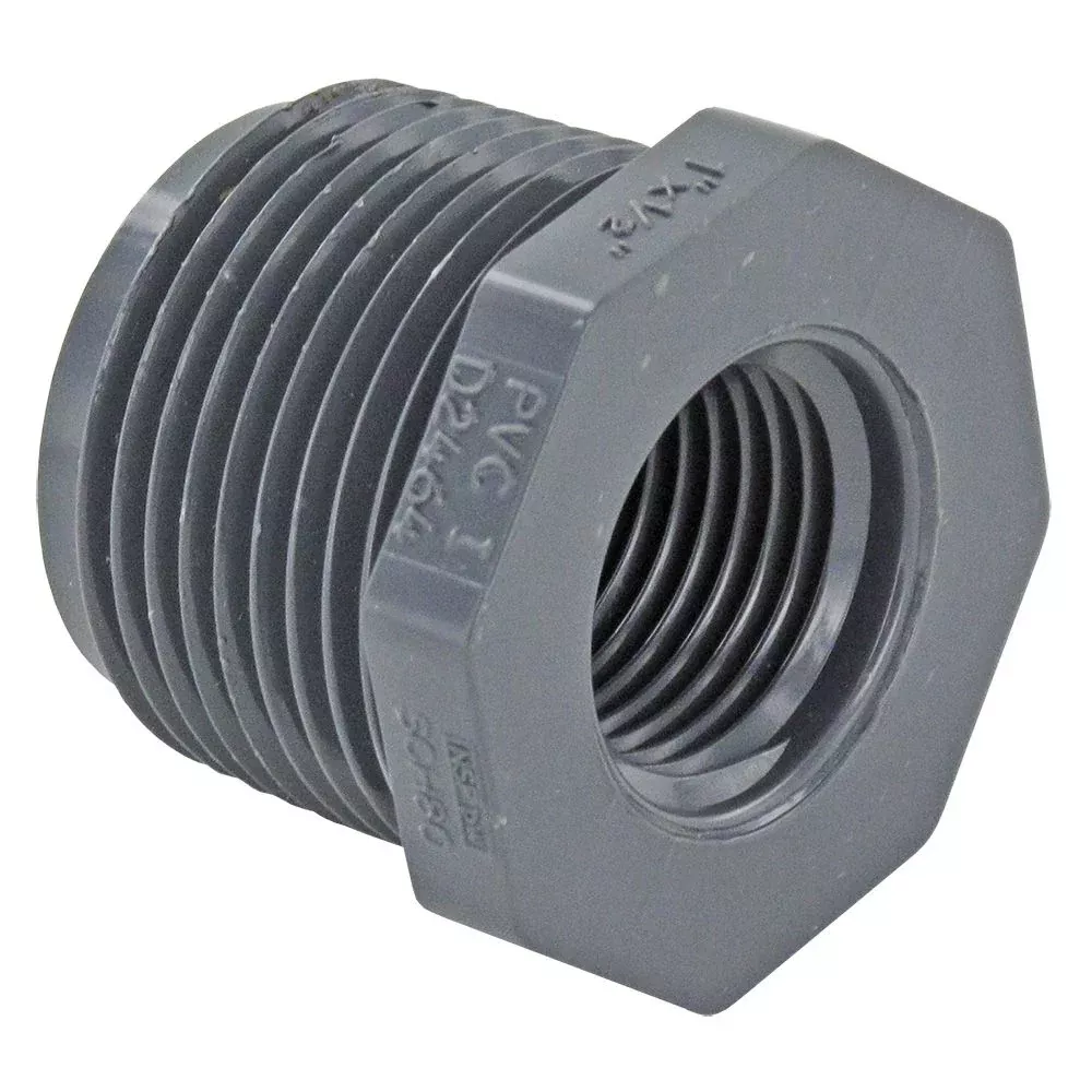 PVC Reducer Bushing- 1 MIPT x 1/2 FIPT