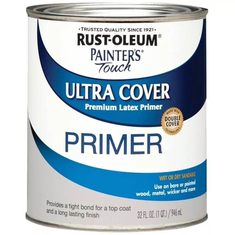 Rust-Oleum 1980502 Primer, Flat, Gray, 1 qt, Can
