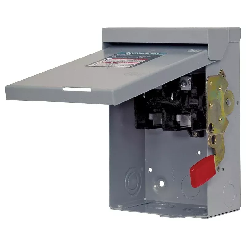 Siemens LNF222RAU Safety Switch, 2 -Pole, 60 A, 240 V, Manual Actuator, Lug Terminal, Gray